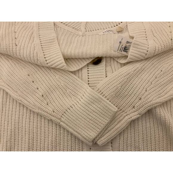 Cloth by Design Women's Button Front Tunic Cardigan Sweater Medium Egg White NWT - Picture 5 of 7